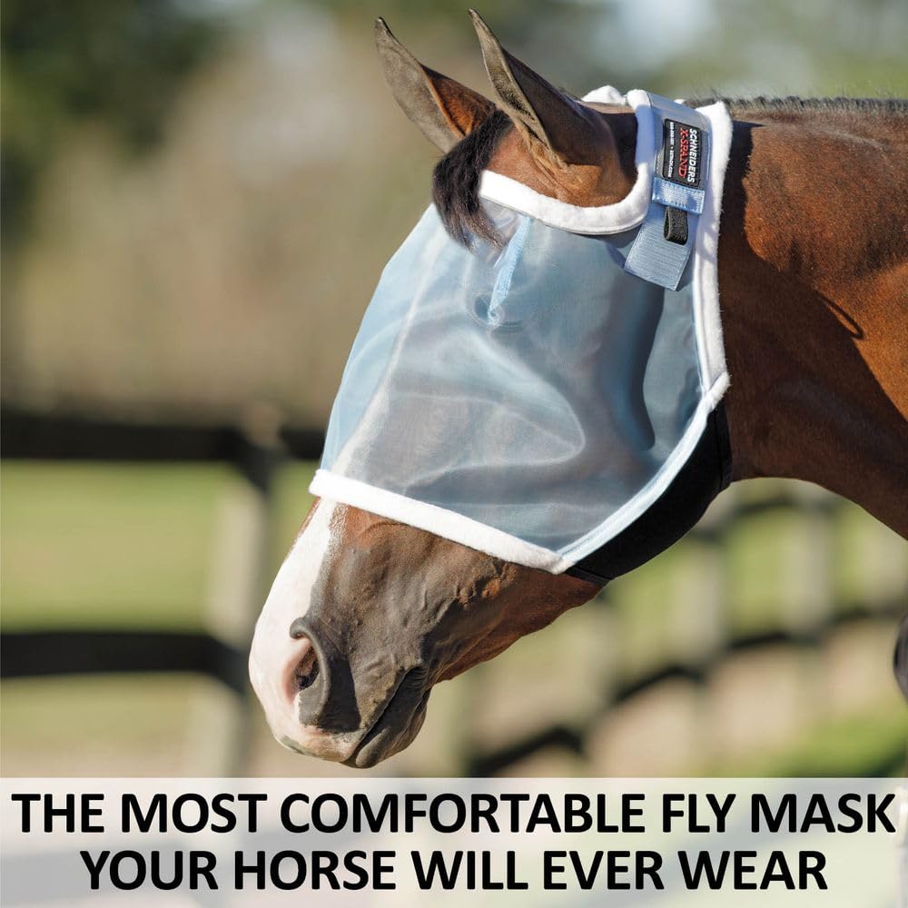 Schneiders X-Spand Mosquito Mesh II Fly Horse Masks Without Ear | Enhanced Comfort & Visibility | Jaw for Natural Movement | 40%